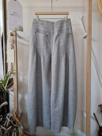 10A202 雙扣棉長寬褲