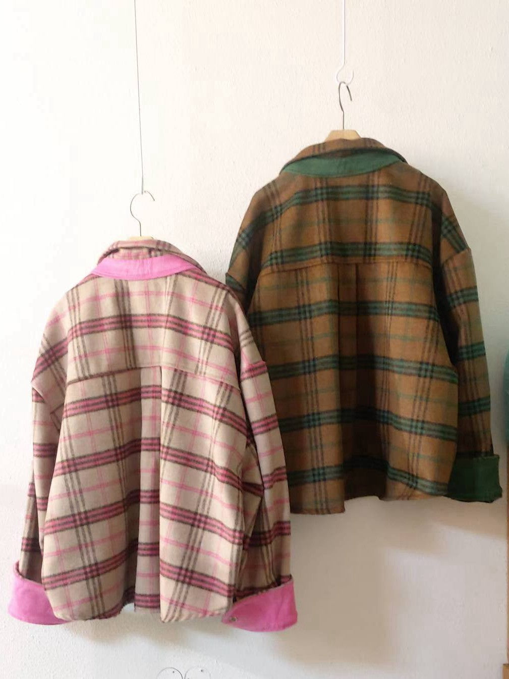 10A201 燈心絨格紋襯衫外套