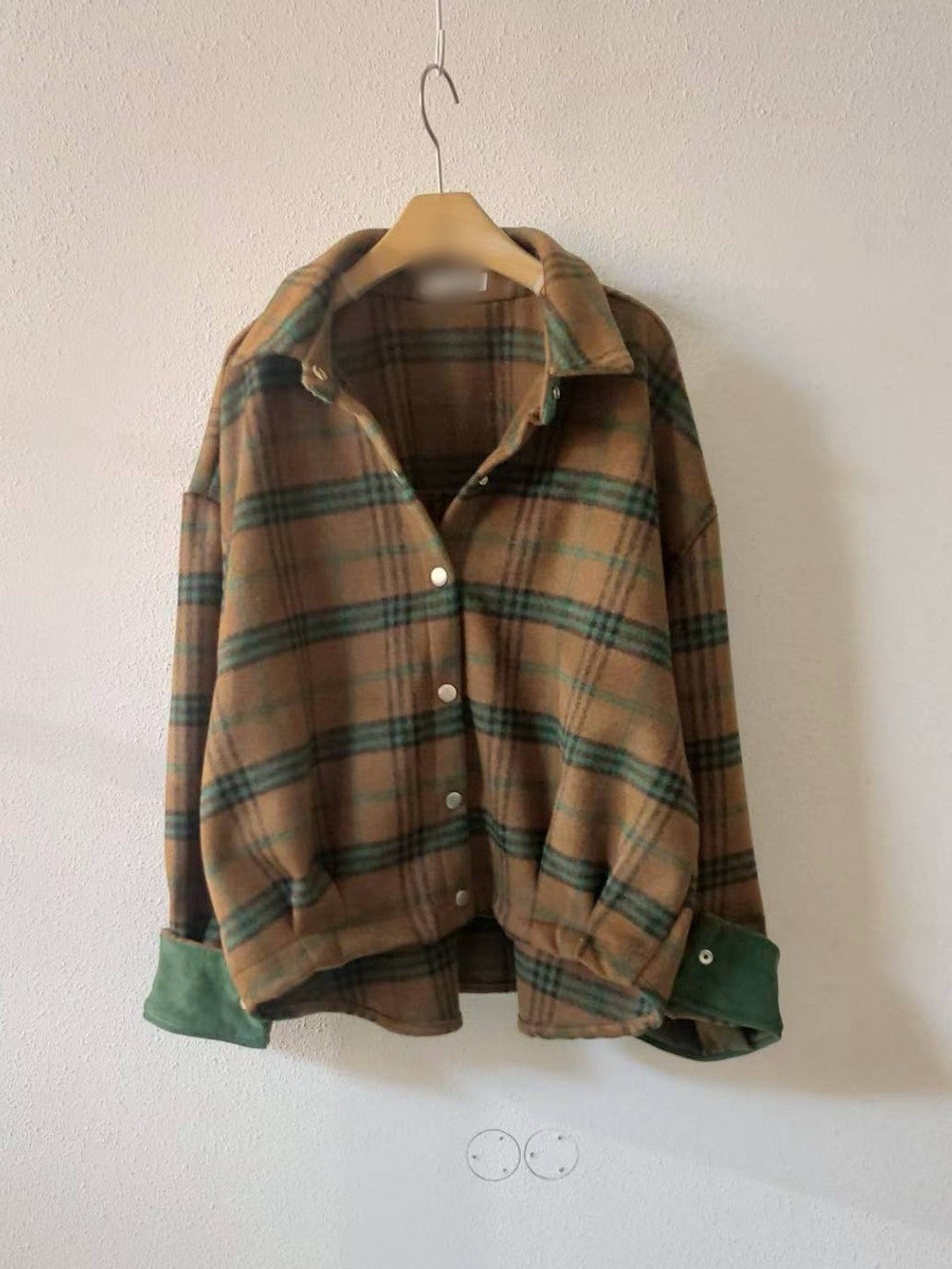 10A201 燈心絨格紋襯衫外套