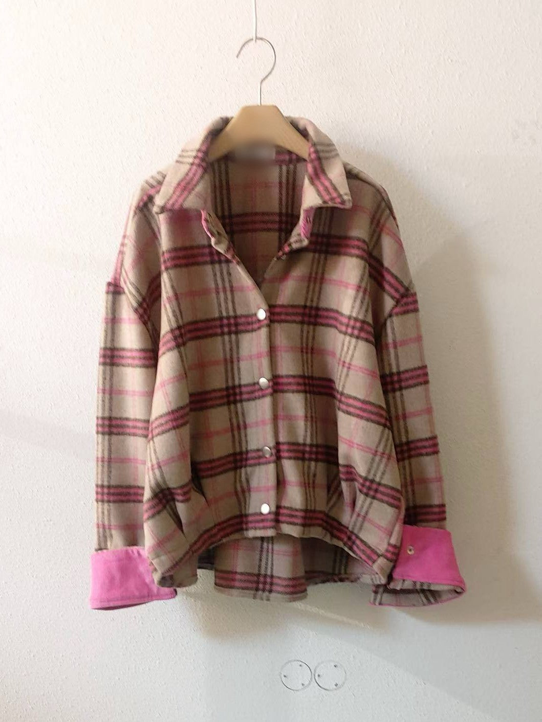 10A201 燈心絨格紋襯衫外套