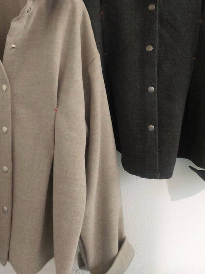 10A216 毛呢壓線剪裁襯衫