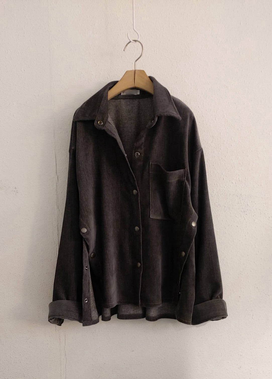 10A214 單寧側扣設計襯衫