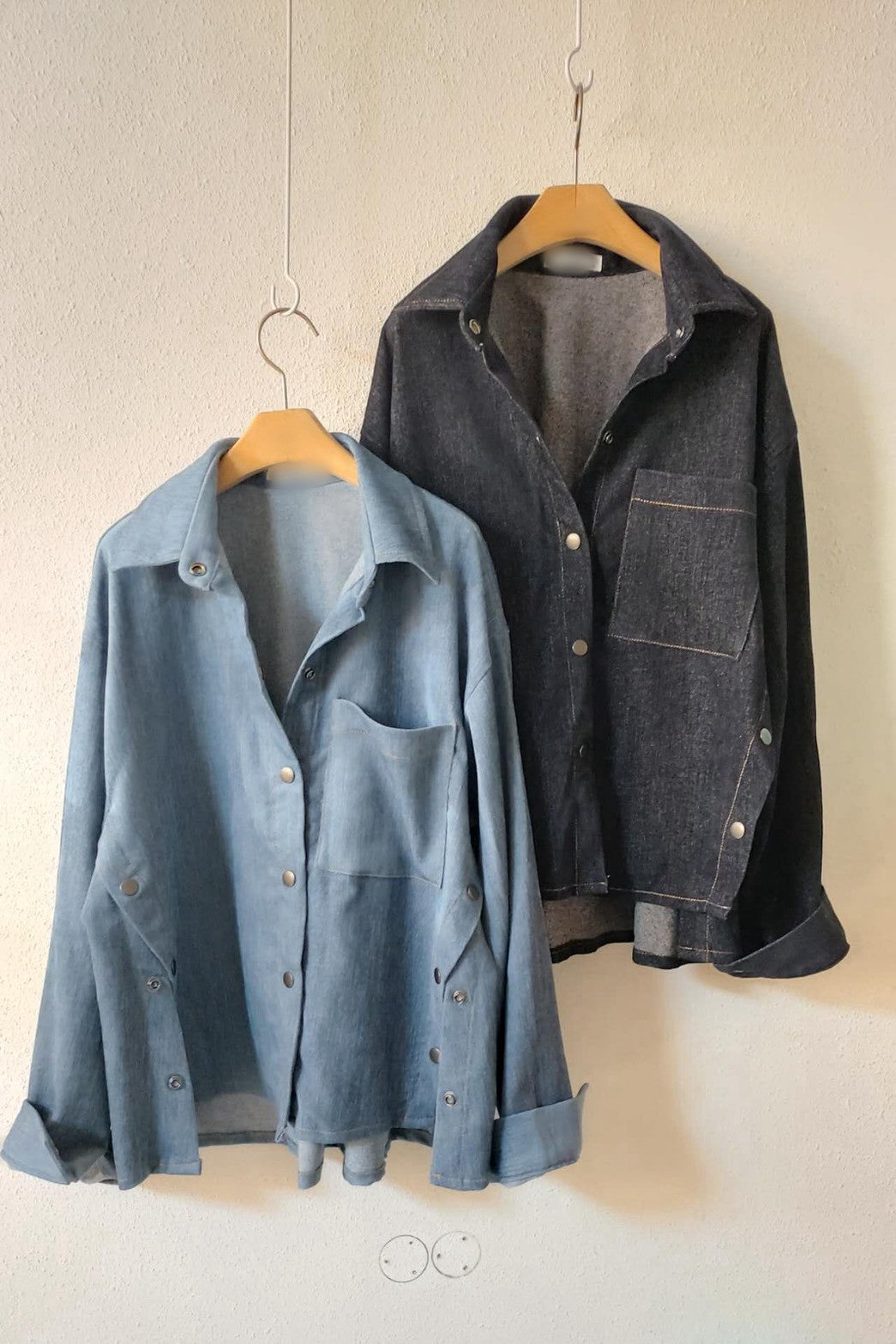 10A214 單寧側扣設計襯衫