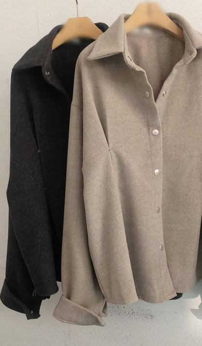 10A216 毛呢壓線剪裁襯衫