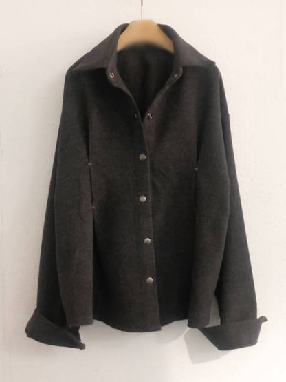 10A216 毛呢壓線剪裁襯衫