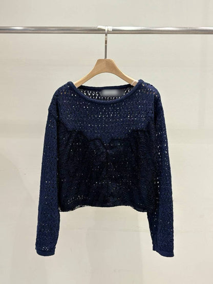 10B103 勾針下蕾絲針織衫