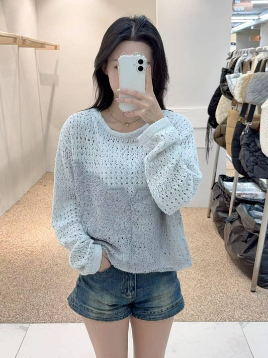 10B103 勾針下蕾絲針織衫