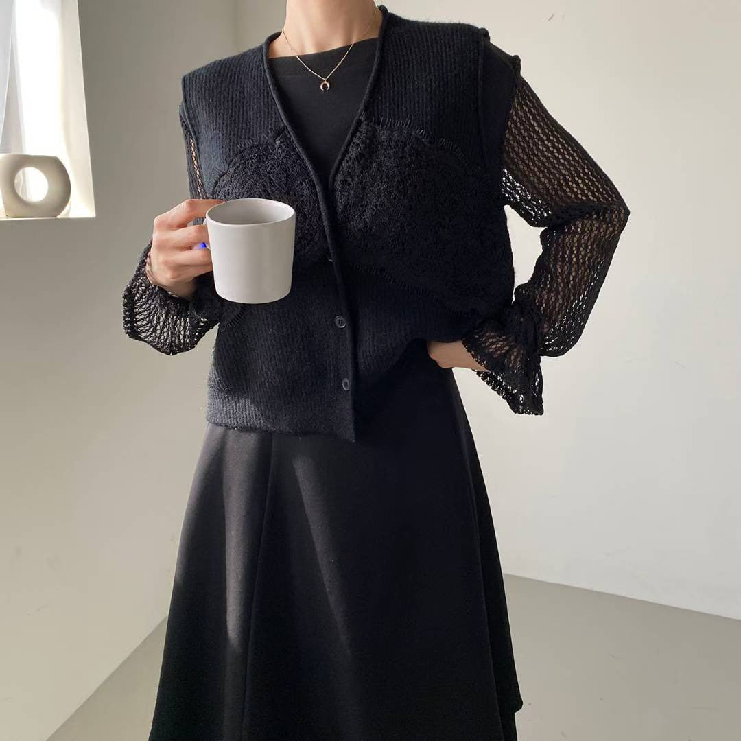 10B105 蕾絲螺紋針織背心