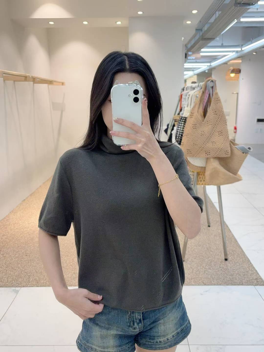 10B117 立領短袖針織衫