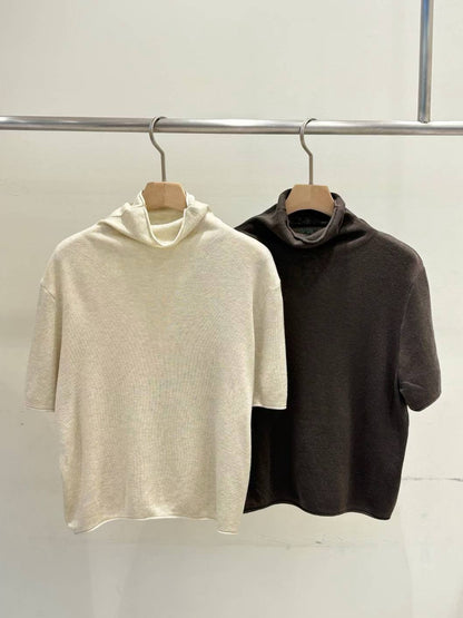 10B117 立領短袖針織衫