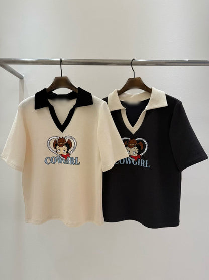 10B216 貝蒂領子短袖上衣