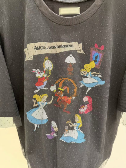 10B210 愛麗絲拚點點軟紗短T