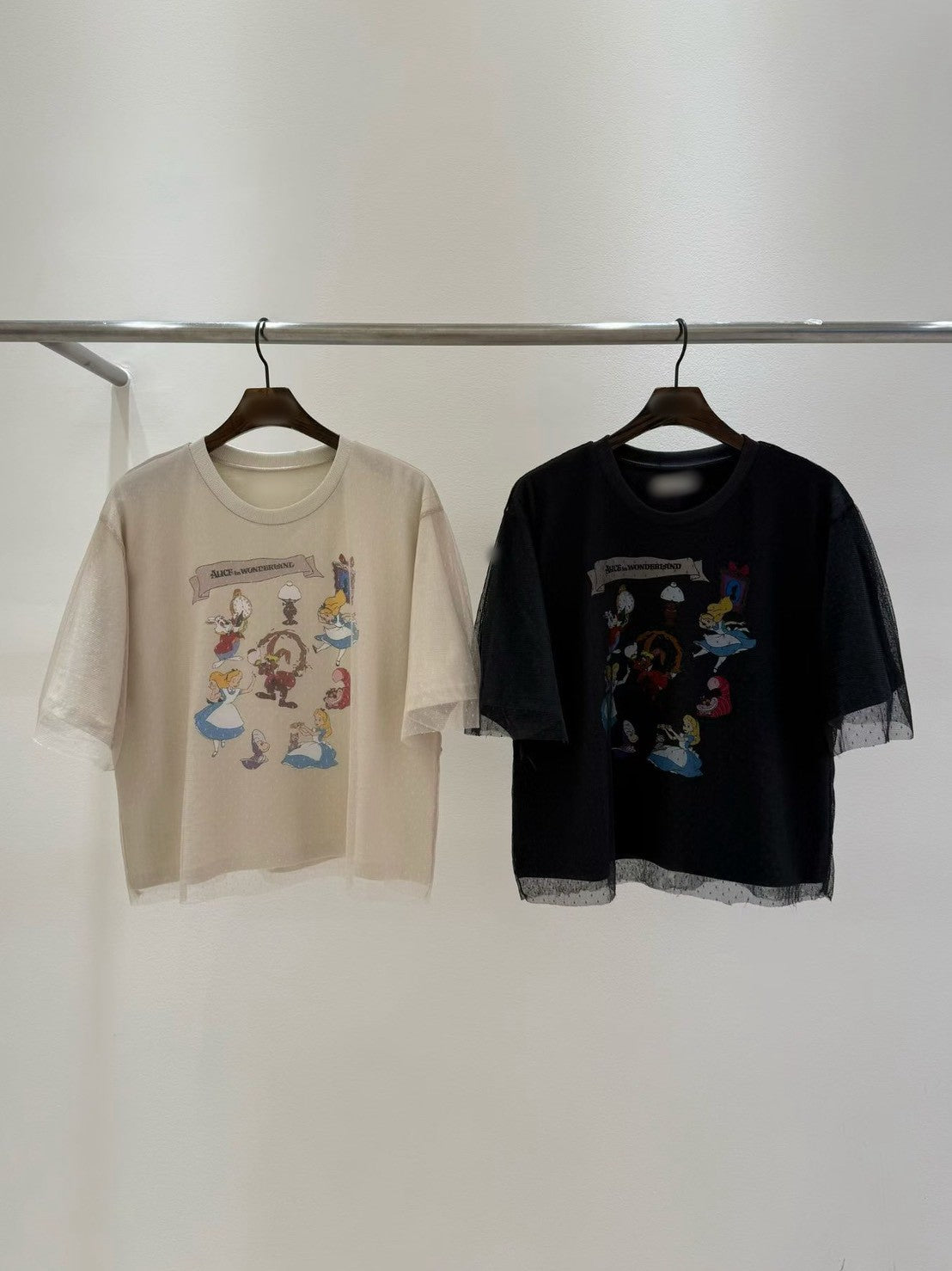 10B210 愛麗絲拚點點軟紗短T