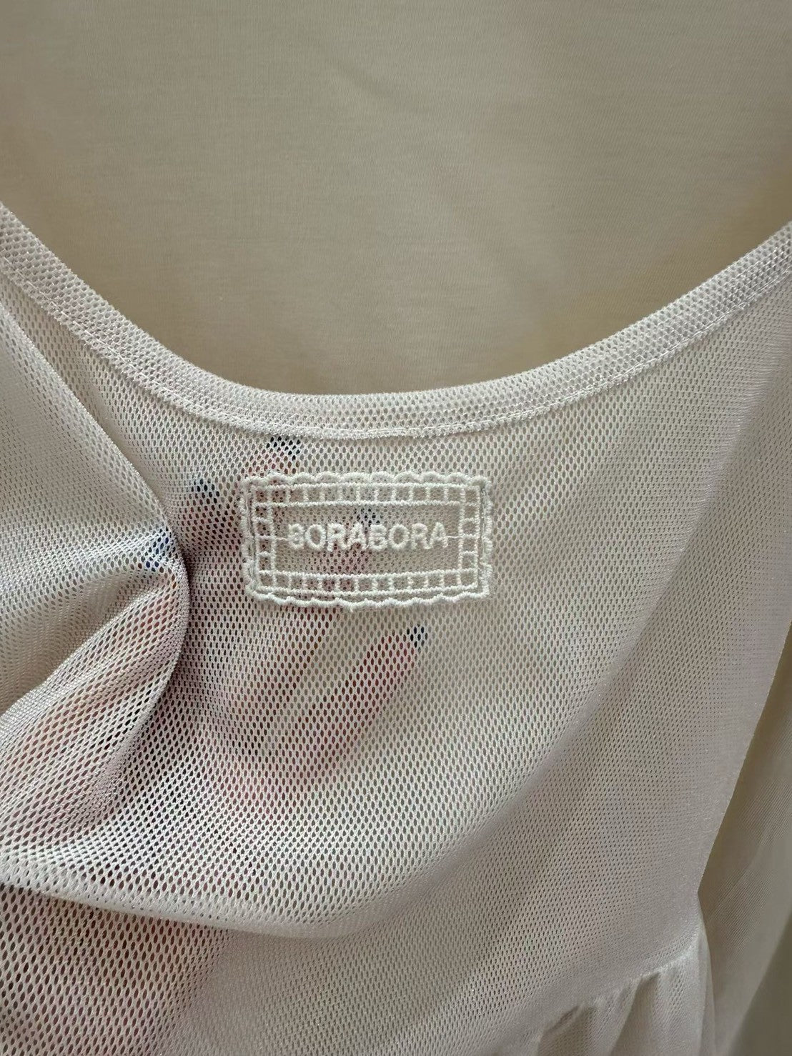 10B206 花苞袖棉T+標籤網紗細帶背心