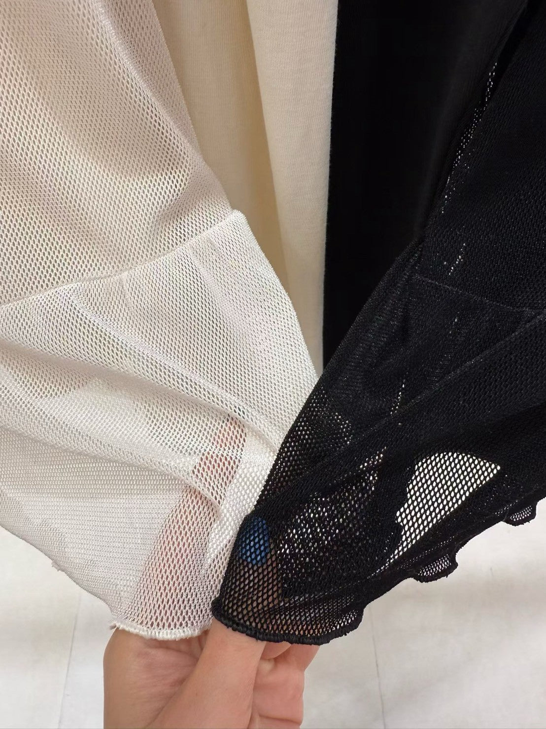 10B206 花苞袖棉T+標籤網紗細帶背心