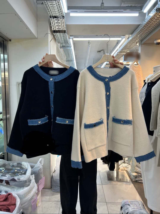 10D123 單寧滾邊毛料外套