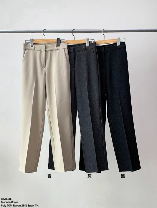 10D204 隱形扣直筒彈性西裝褲