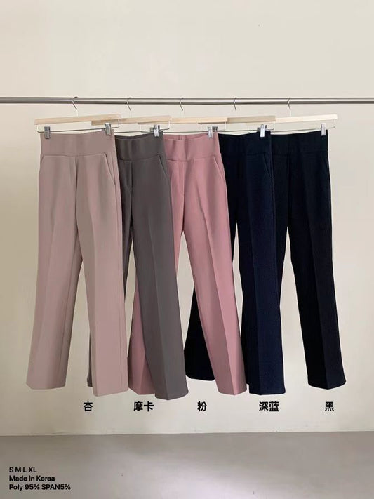 10D201 收腹款彈性小喇叭西裝褲