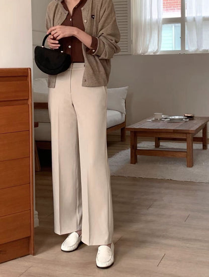 10D204 隱形扣直筒彈性西裝褲