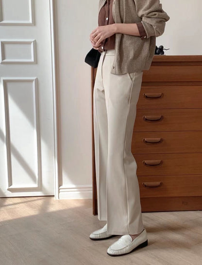 10D204 隱形扣直筒彈性西裝褲