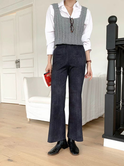 10D206 內鬆緊靴型彈性喇叭褲