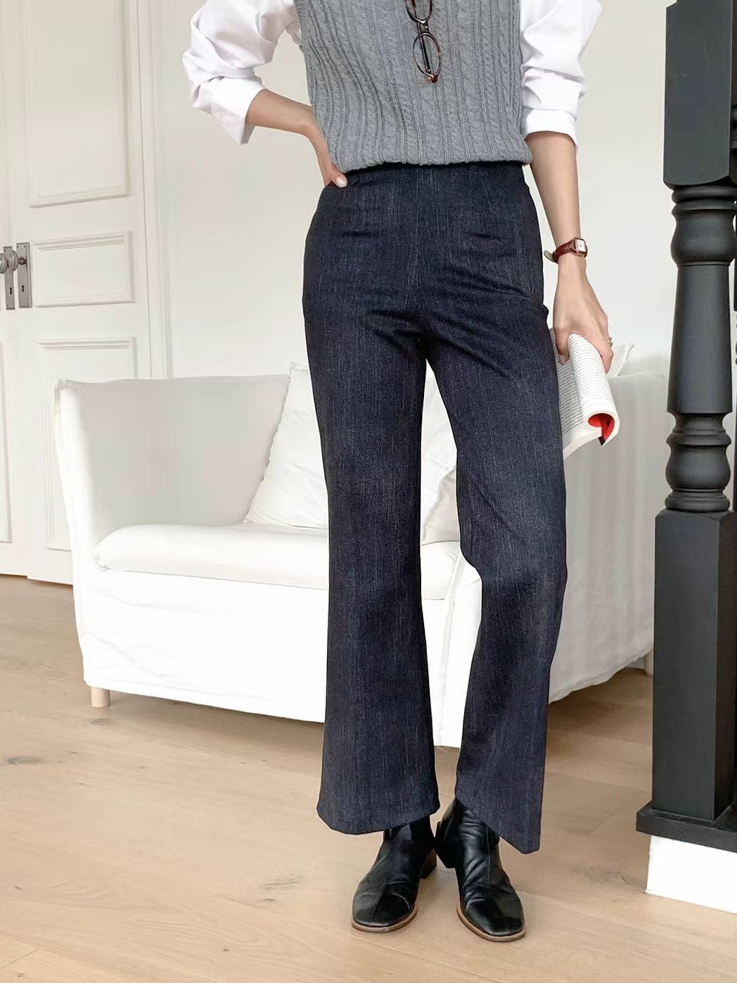 10D206 內鬆緊靴型彈性喇叭褲