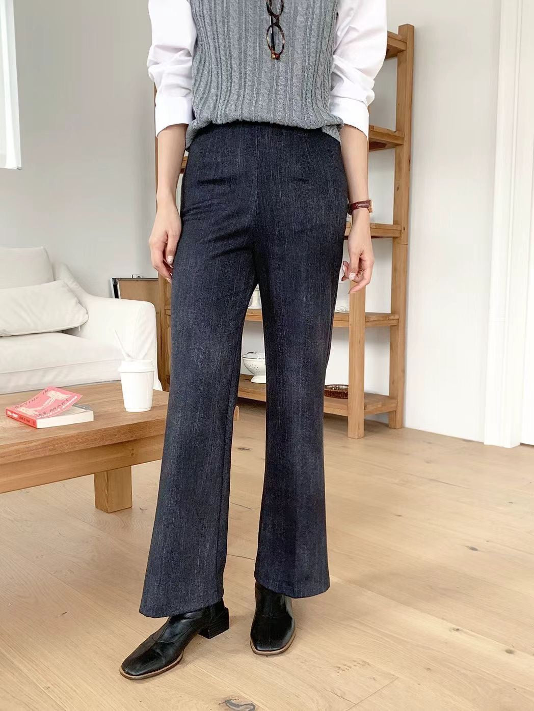 10D206 內鬆緊靴型彈性喇叭褲