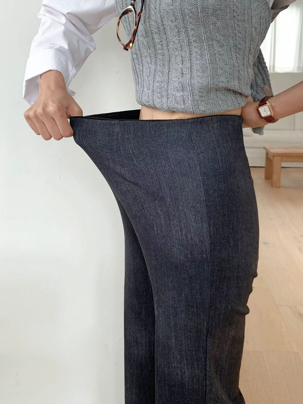 10D206 內鬆緊靴型彈性喇叭褲