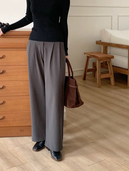 10D207 收腹打折中寬褲