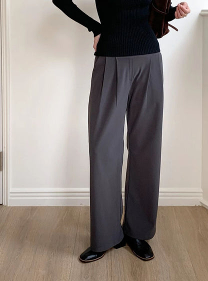 10D207 收腹打折中寬褲