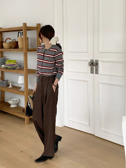 10D208 單扣打折西裝中寬褲