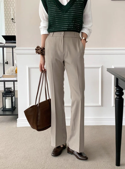 10D209 單扣側彈性小喇叭褲