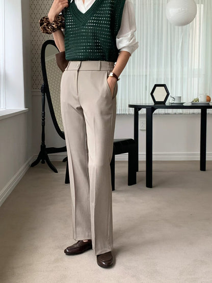 10D209 單扣側彈性小喇叭褲