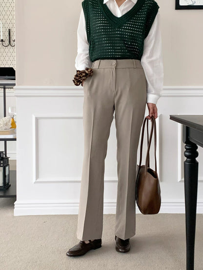 10D209 單扣側彈性小喇叭褲