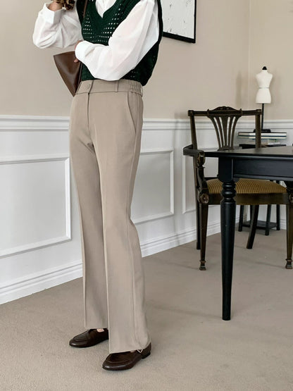 10D209 單扣側彈性小喇叭褲