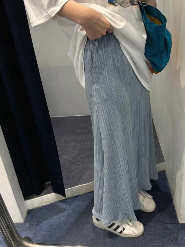 KL1044 鬆緊腰細收折魚尾長裙