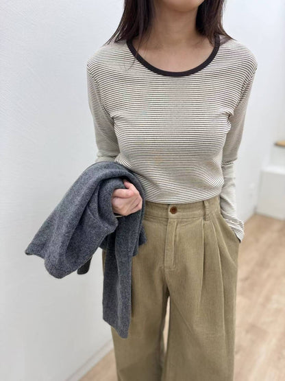 10C212 細橫條彈性棉T