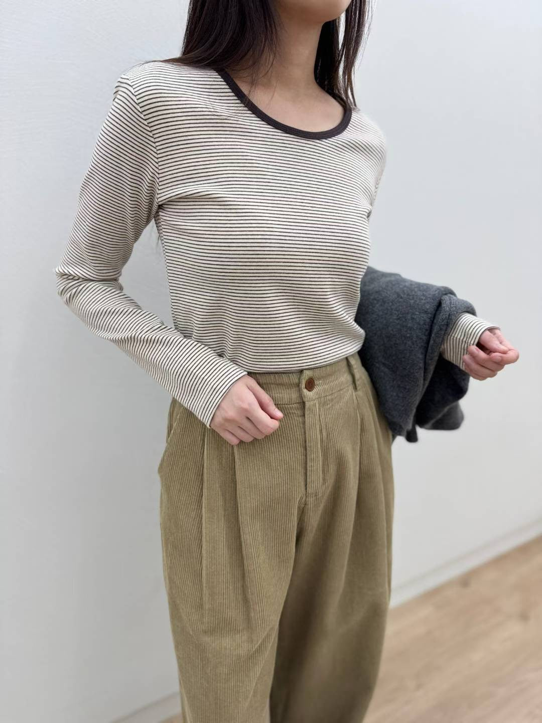 10C212 細橫條彈性棉T