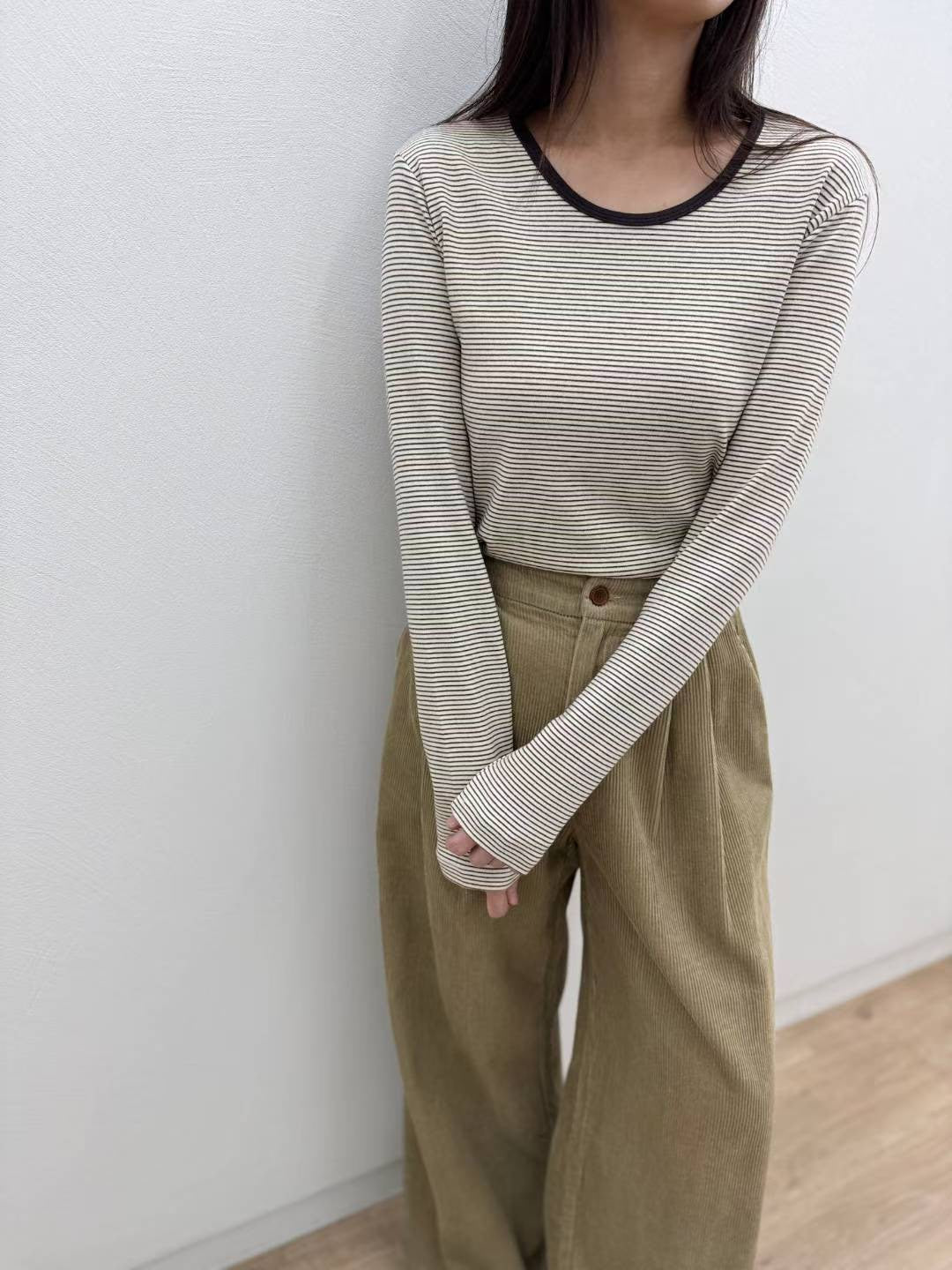 10C212 細橫條彈性棉T