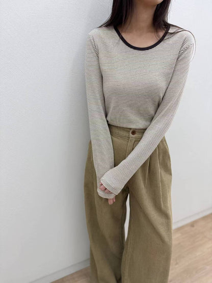 10C212 細橫條彈性棉T