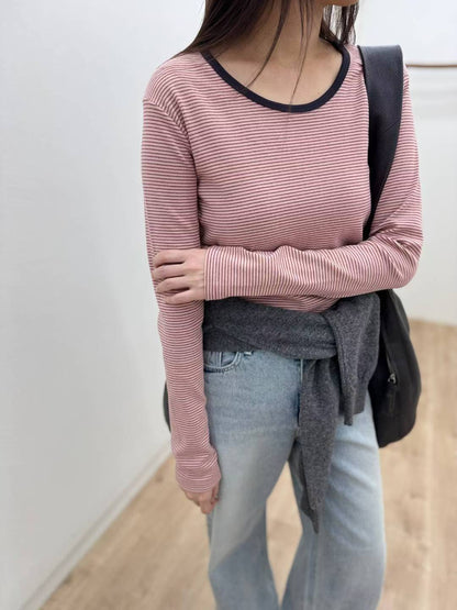 10C212 細橫條彈性棉T