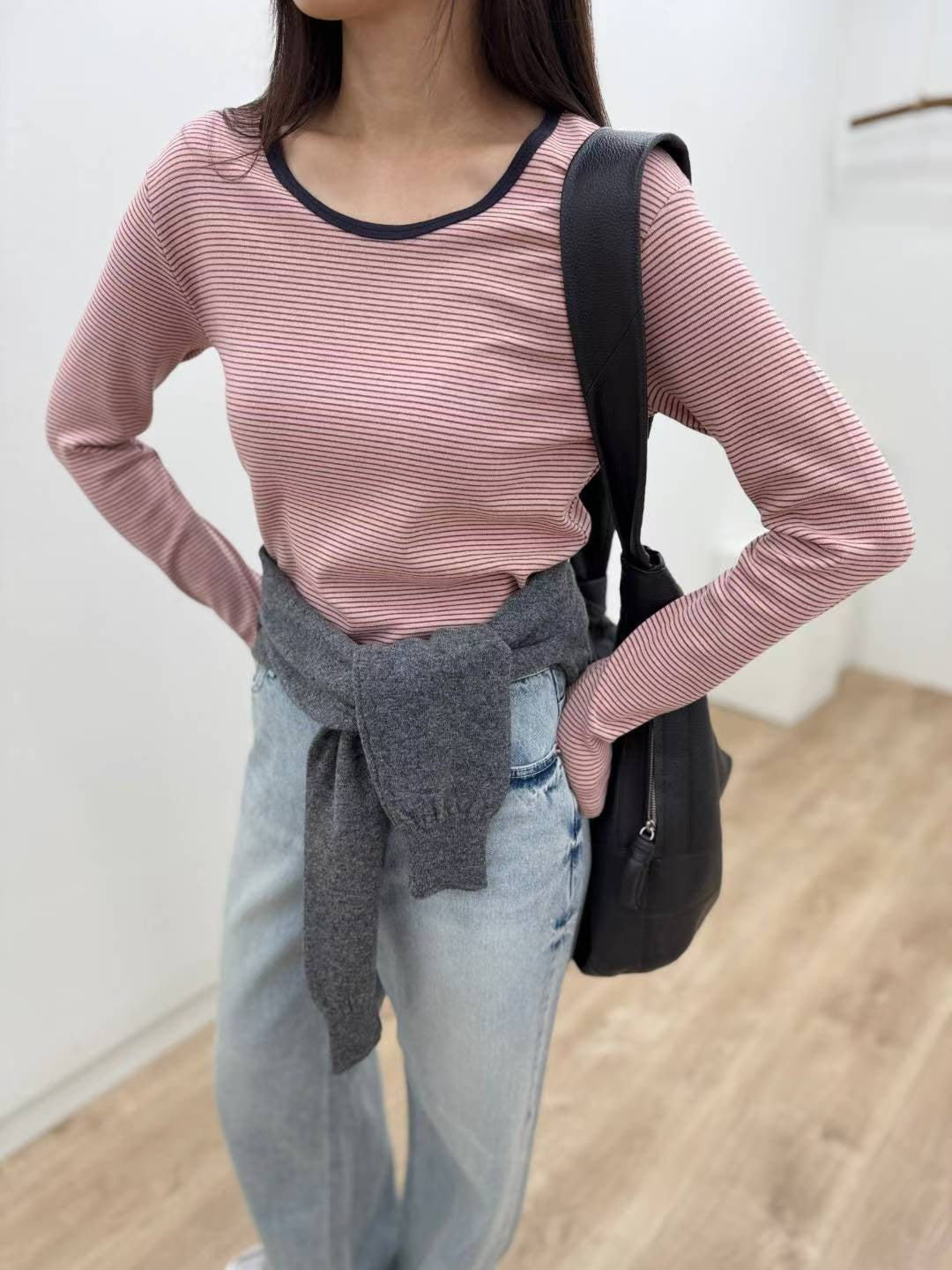 10C212 細橫條彈性棉T