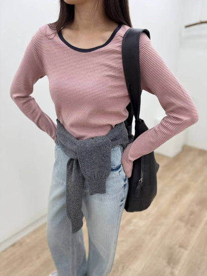 10C212 細橫條彈性棉T