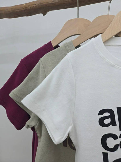 10C215 字母厚磅棉短T