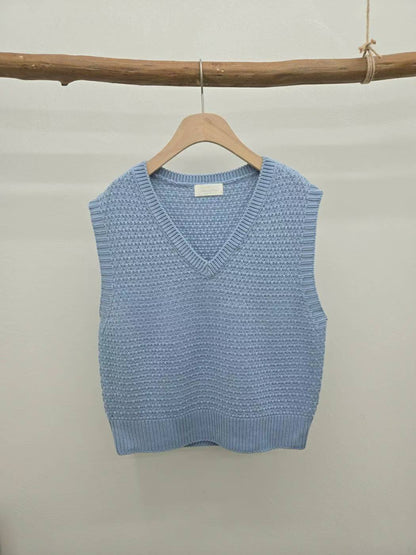 10C217 菱格紋V領針織背心