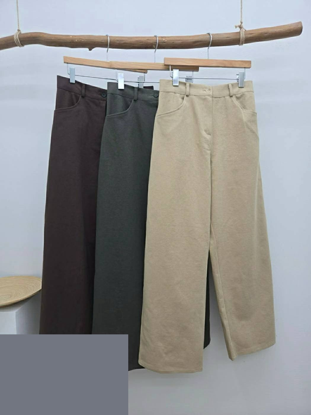 10C206 挺料斜紋布長寬褲