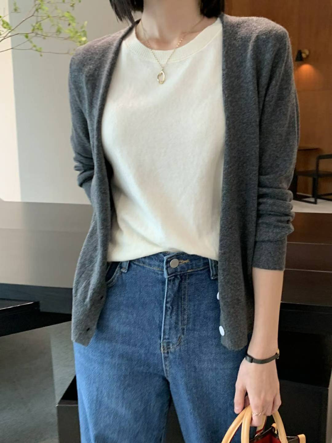 10C203 假兩件針織上衣