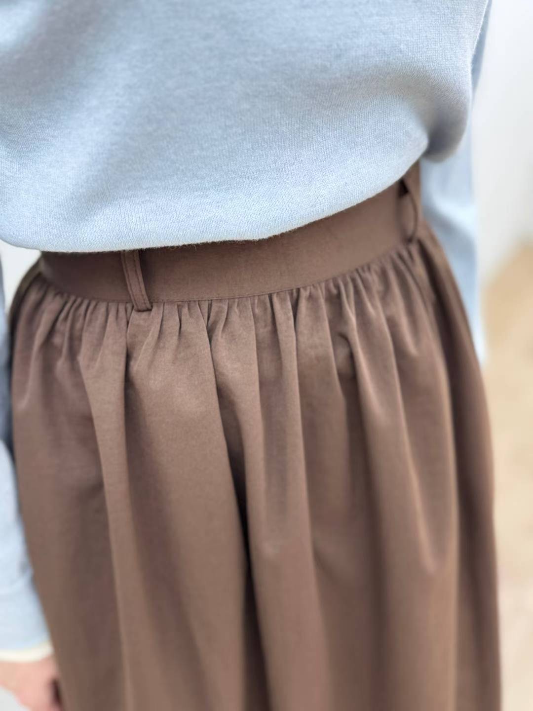 10C202 後鬆緊腰長傘裙