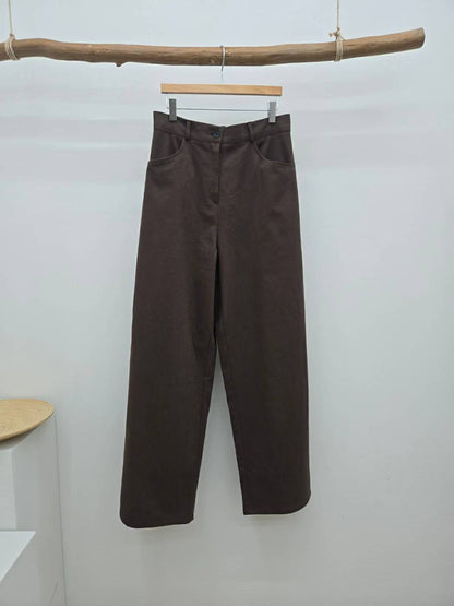 10C206 挺料斜紋布長寬褲