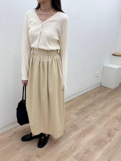 10C202 後鬆緊腰長傘裙